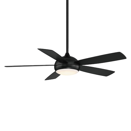 Odyssey 5-Blade Smart Ceiling Fan 54in Matte Black With 3000K LED Light Kit And Remote Control